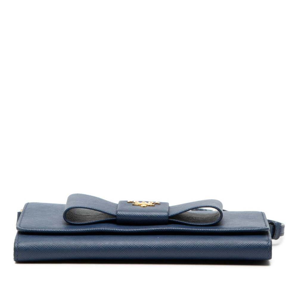 PRADA Blue Leather Saffiano Shoulder Bag - Picture 3 of 6